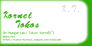kornel tokos business card